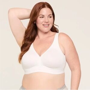 NWT cacique comfort solution no-wire womens white bra 42c